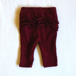 old navy burgundy ruffle bum leggings 0-3 months baby girl